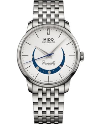 Mido - Men's Swiss Automatic Baroncelli Smiling Moon Stainless Steel Bracelet Watch 39mm