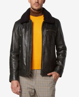 Marc New York - Men's Wallack Distressed Leather Aviator Jacket