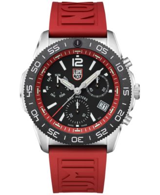 Luminox - Men's Swiss Chronograph Pacific Diver Red Rubber Strap Watch 44mm