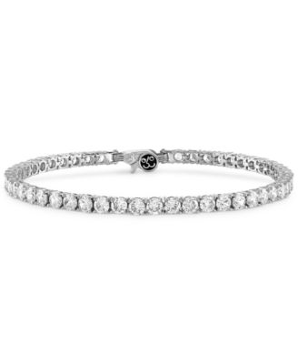 Esquire Men's Jewelry - White Cubic Zirconia Tennis Bracelet in Sterling Silver (Also in Black Cubic Zirconia)