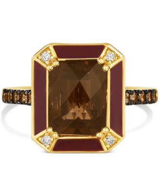 Le Vian - Chocolate Quartz (3 ct. t.w.), Chocolate Diamonds (1/4 ct. t.w.) & Nude Diamonds (1/20 ct. t.w.) Statement Ring in 14k Gold