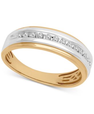 Macy's - Men's Diamond Wedding Band (1/6 ct. t.w.) in 14k Gold
