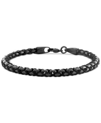 EFFY Collection - Men's Hematite Woven Nylon Cord Bracelet in Black PVD-Plated Sterling Silver