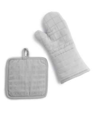 The Cellar - Gray Cotton Mitt & Pot Holder Set