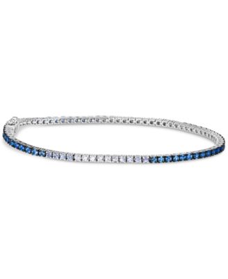 Le Vian - Denim Ombr&eacute; (2-7/8 ct. t.w.) & White Sapphire (1/6 ct. t.w.) Tennis Bracelet in 14k White Gold