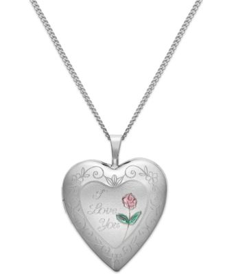Macy's - I Love Your Heart Locket Necklace in Sterling Silver