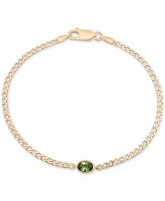 Audrey by Aurate - Green Tourmaline Curb Link Bracelet (1/2 ct. t.w.) in Gold Vermeil