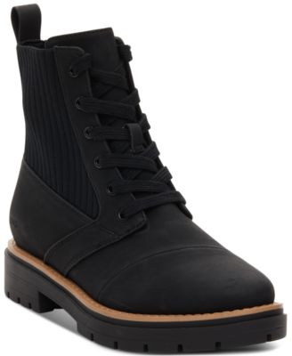 TOMS - Women's Ionie Lace-Up Lug Sole Combat Boots