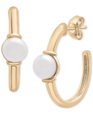 Audrey by Aurate - Cultured Freshwater Pearl (5mm) Small Hoop Earrings in Gold Vermeil