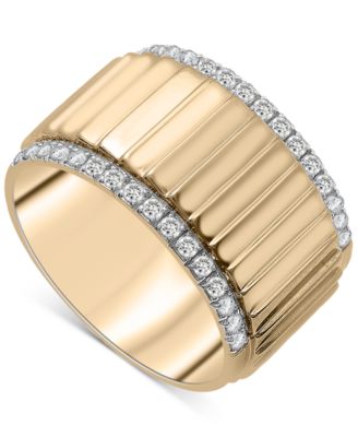 Audrey by Aurate - Diamond Wide Textured Statement Ring (1/3 ct. t.w.) in Gold Vermeil