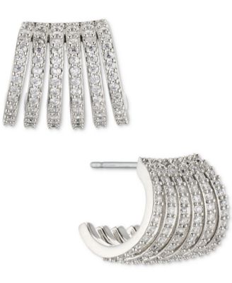 AJOA - Silver-Tone Cubic Zirconia Cage Earrings