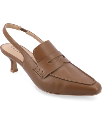 Journee Collection - Collection Women's Amory Tailored Kitten Heel Slingback Pumps