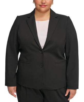 Calvin Klein - Plus Size Notched-Collar Two-Button Jacket