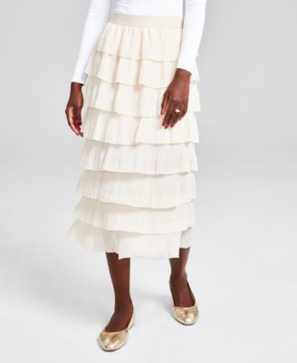 And Now This - Women's Tiered Pull-On Midi Skirt