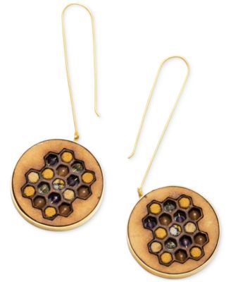 Nectar Nectar New York - 18k Gold-Plated Mixed Gemstone Honeycomb Drop Earrings