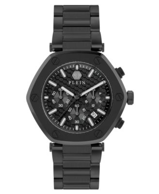 Philipp Plein - Men's The Hexagon Ion-Plated Black Stainless Steel Bracelet Watch 42mm