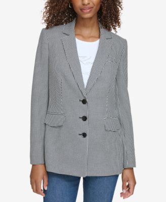 KARL LAGERFELD PARIS - Petite Houndstooth Check Blazer