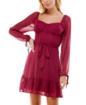 As U Wish - Juniors' Flounce-Hem Fit & Flare Dress