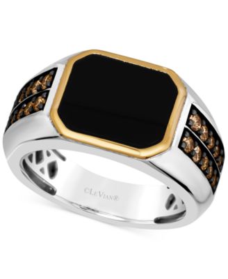 Le Vian - Men's Onyx & Chocolate Diamond (1/2 ct. t.w.) in Sterling Silver & 14k Gold