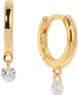 Girls Crew - 18k Gold-Plated Crystal Charm Hoop Earrings