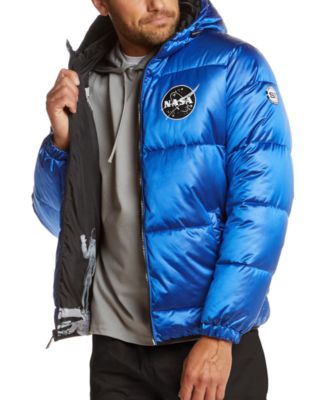 Space One - Men's NASA-Inspired Reversible Two-in-One Puffer Jacket with Astronaut Interior