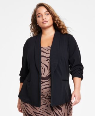 Bar III - Trendy Plus Size Drape-Front Blazer