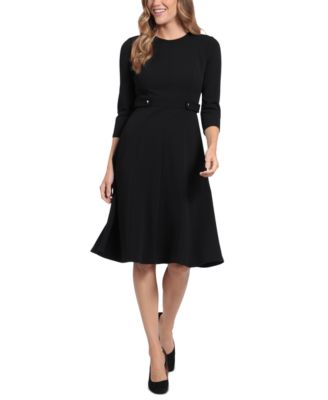 London Times - Women's Tab-Waist Fit & Flare Dress