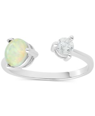 Giani Bernini - Simulated Opal & Cubic Zirconia Cuff Ring in Sterling Silver