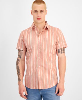 Sun + Stone - Men's Marcos Short Sleeve Button-Front Striped Shirt