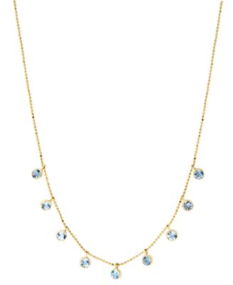 EFFY Collection - Sky Blue Topaz Dangle Collar Necklace (2-5/8 ct. t.w.) in 14k Gold, 16" + 2" extender