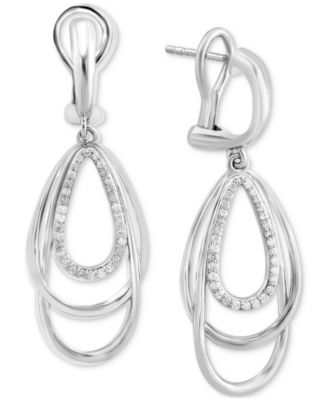 EFFY Collection - Diamond Orbital Multiple Ring Drop Earrings (3/8 ct. t.w.) in Sterling Silver