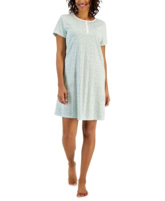 Charter Club - Women's Cotton Printed Henley Sleepshirt