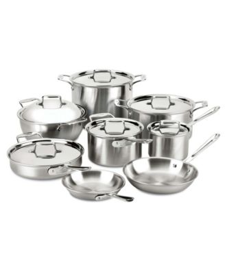 All-Clad - 14-Pc. Brushed Stainless Steel Cookware Set