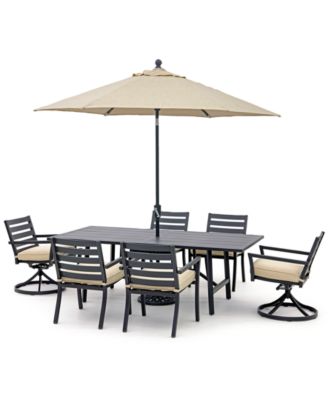 Agio - Astaire Outdoor 7-pc Dining Set (84x42" table + 4 dining chairs + 2 swivel chairs)