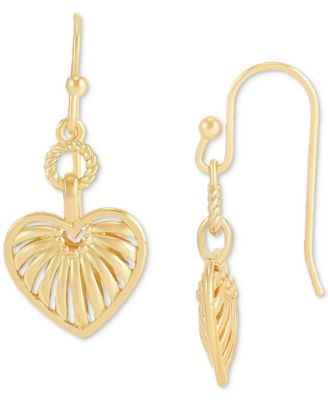Macy's - Open Heart Dangle Hoop Earrings in 18k Gold-Plated Sterling Silver