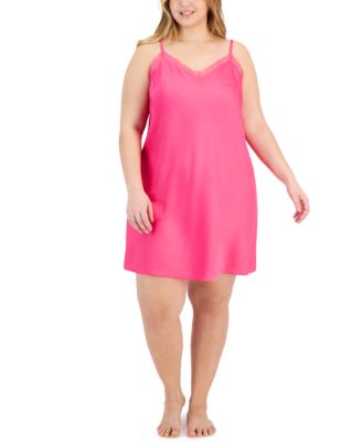 I.N.C. International Concepts - Plus Size Lace-Trim Satin Chemise