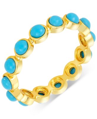 ADORNIA - 14k Gold-Plated Bezeled Stone Eternity Ring