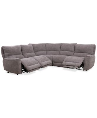 Furniture - Deklyn 116" 5-Pc. Fabric Sectional with 3 Power Recliners