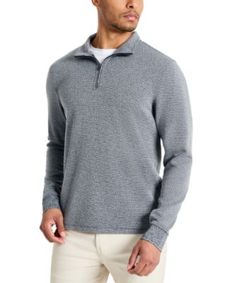 Kenneth Cole - Men's Stretch Textured-Knit Quarter-Zip Performance Sweatshirt
