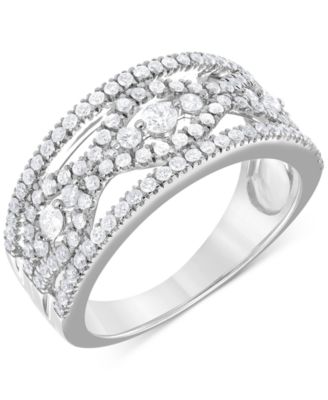 Macy's - Diamond Openwork Statement Ring (3/4 ct. t.w.) in 14k White Gold