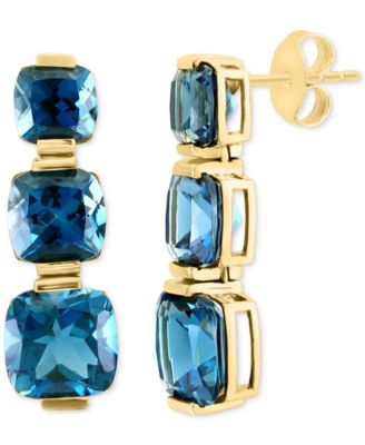 EFFY Collection - London Blue Topaz Graduated Drop Earrings (10-3/4 ct. t.w.) in 14k Gold