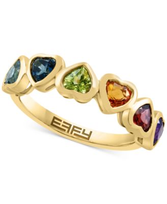 EFFY Collection - Multi-Gemstone Heart Bezel Ring (1-5/8 ct. t.w.) in 14k Gold