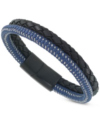LEGACY for MEN by Simone I. Smith - Men's Multi-Tone Fiber Double Row Band in Black Ion-Plated Stainless Steel