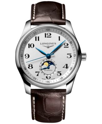 Longines - Men's Swiss Automatic Master Brown Leather Strap Watch 40mm