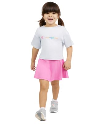 Champion - Toddler & Little Girls Logo Graphic T-Shirt & Solid Skort, 2 Piece Set