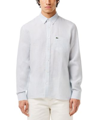 Lacoste - Men's Long Sleeve Striped Button-Down Linen Shirt