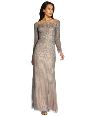 Adrianna Papell - Sequin Off-The-Shoulder Gown