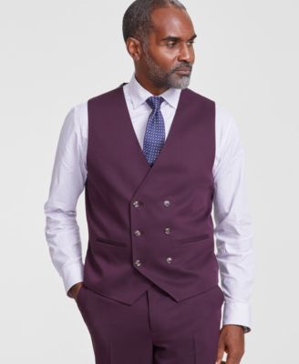 Tayion Collection - Men's Classic-Fit Solid Suit Separate Double-Breasted Vest