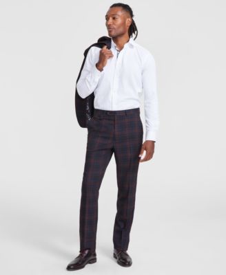 Tayion Collection - Men's Classic-Fit Plaid Suit Pants