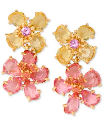 kate spade new york - Gold-Tone Paradise Flower Double Drop Earrings